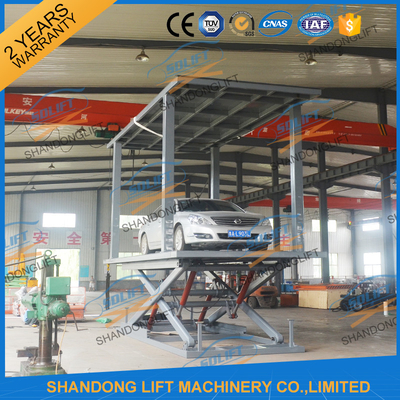 208V / 220V / 380V / 480V Double Platform Scissor Car Lift สําหรับการยกรถง่าย