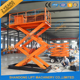 1T 5.5M ไฮดรอลิกหนักกรรไกรยกบ้านไฟฟ้า Scissor Lift Platform กับ CE