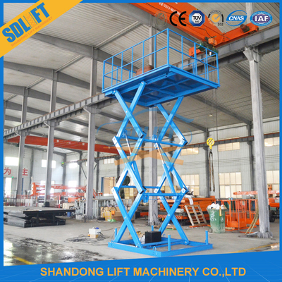 เสถียรและปลอดภัย สถาน Hydraulic Scissor Lift สําหรับคลังสินค้า โต๊ะยก Scissor